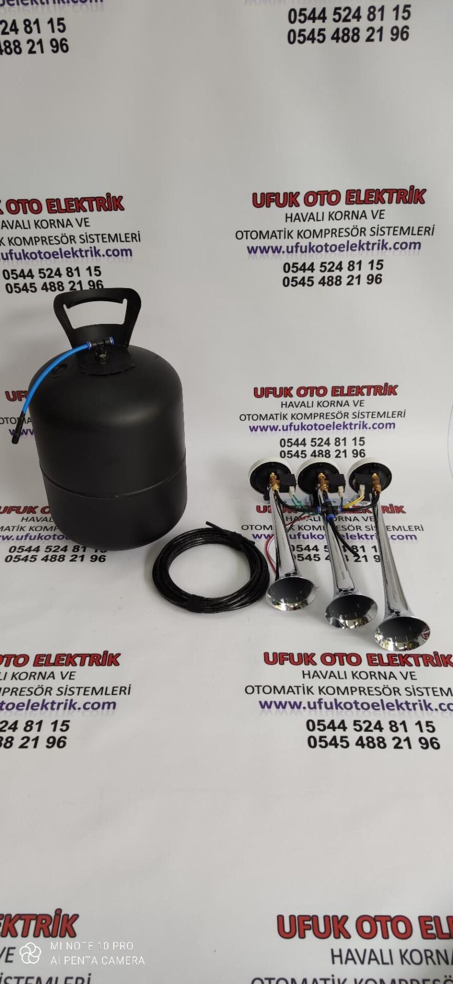 3 BORULU KROM ARAP KORNA SETİ 12V 24V - 12v (Taksi--Traktör--Minibüs--Tek akü