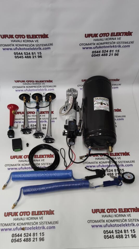Nuri Alco 4 Melodili ve Islık Korna Otomatik Kompresörlü Ful Set 15lt