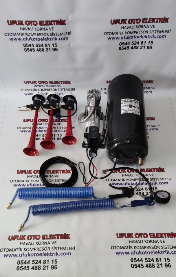 Hido Arap Korna Otomatik Sistem Havalı Korna Full Set 15lt