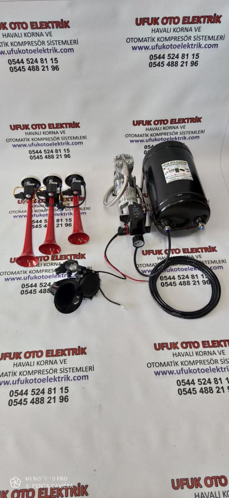Arap Korna ve vabis korna Otomatik Sistem Havalı Korna Seti Hido 10 lt