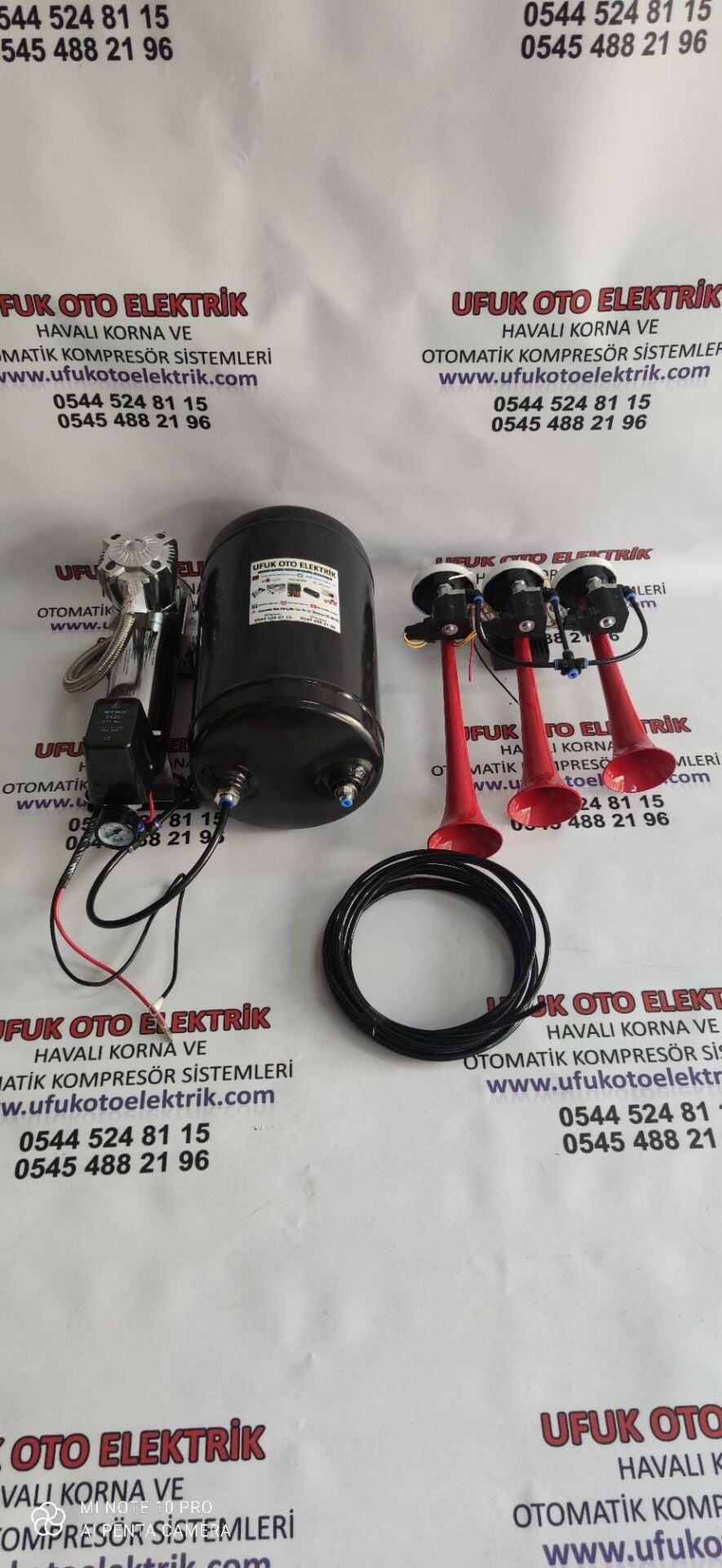Arap Korna Otomatik Sistem Havalı Korna Seti Hido 10lt büyük kafa - 24v (Tır--Kamyon--Otobüs--2 Akülü)