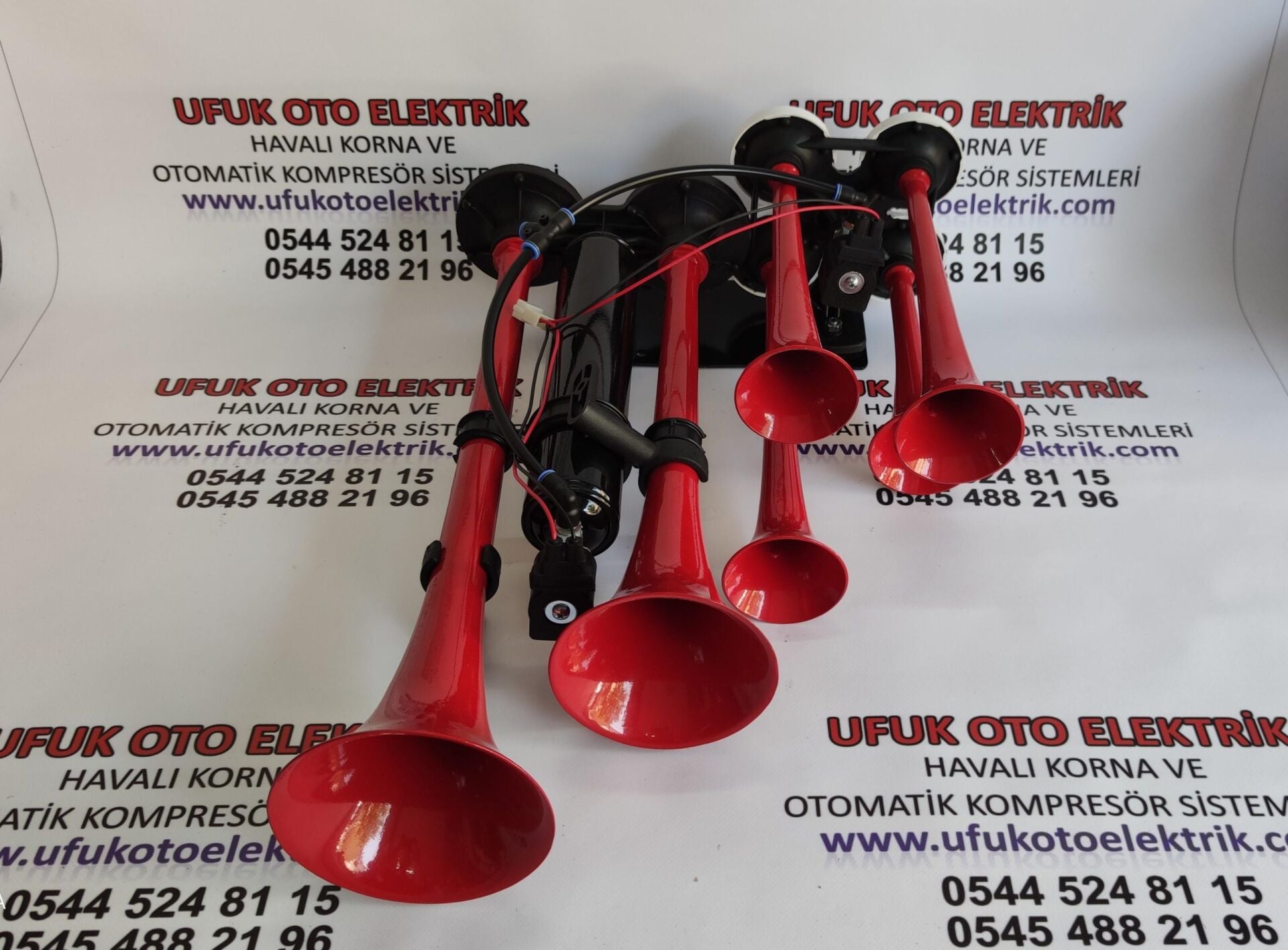 HIDO Hd450c Altı Borulu Ultra Yankılı Havalı Dadan Korna - 12v (Taksi--Traktör--Minibüs--Tek akü
