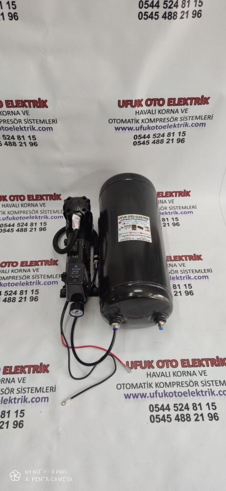 15 LT BÜYÜK KAFA Otomatik Kompresör siyah 12V