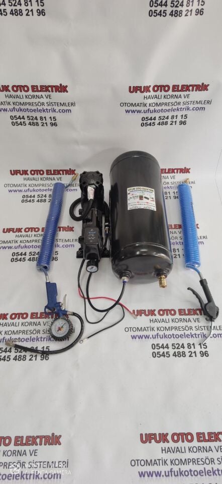 15 Lt Büyük Kafa Otomatik Kompresör Seti SİYAH MODEL 12V