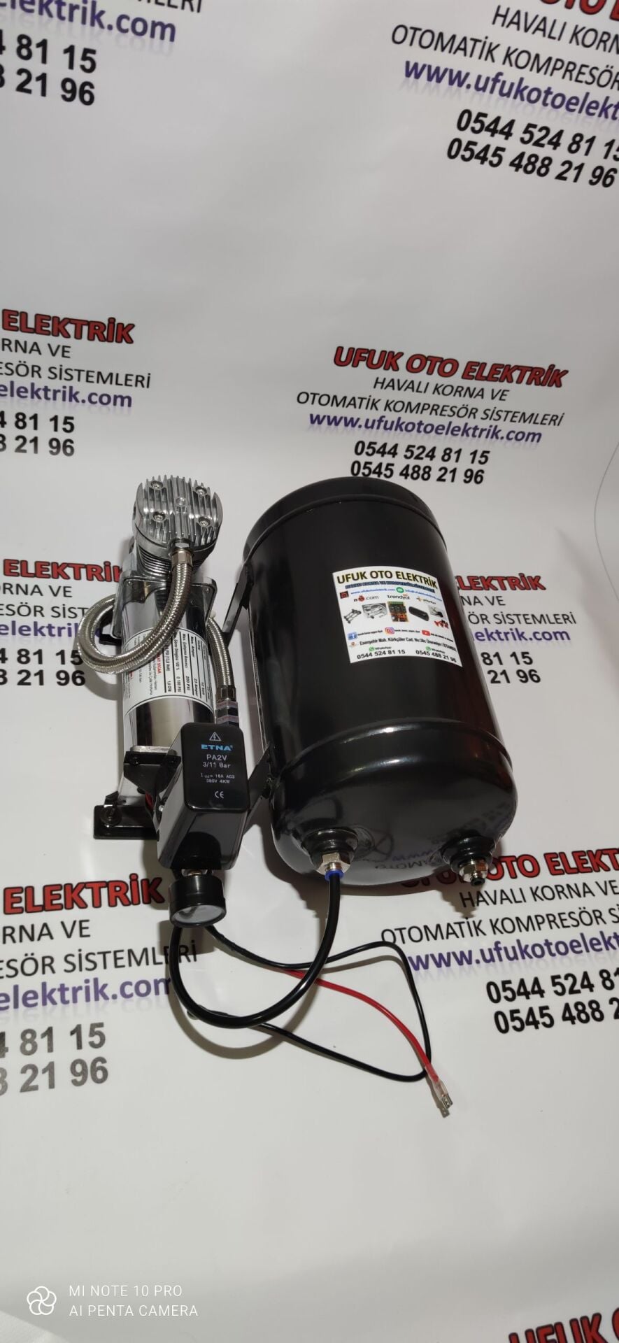 Havalı Korna ve Hava İşleri İçin Uygun Otomatik Kompresör 10 Lt - 12v (Taksi--Traktör--Minibüs--Tek akü
