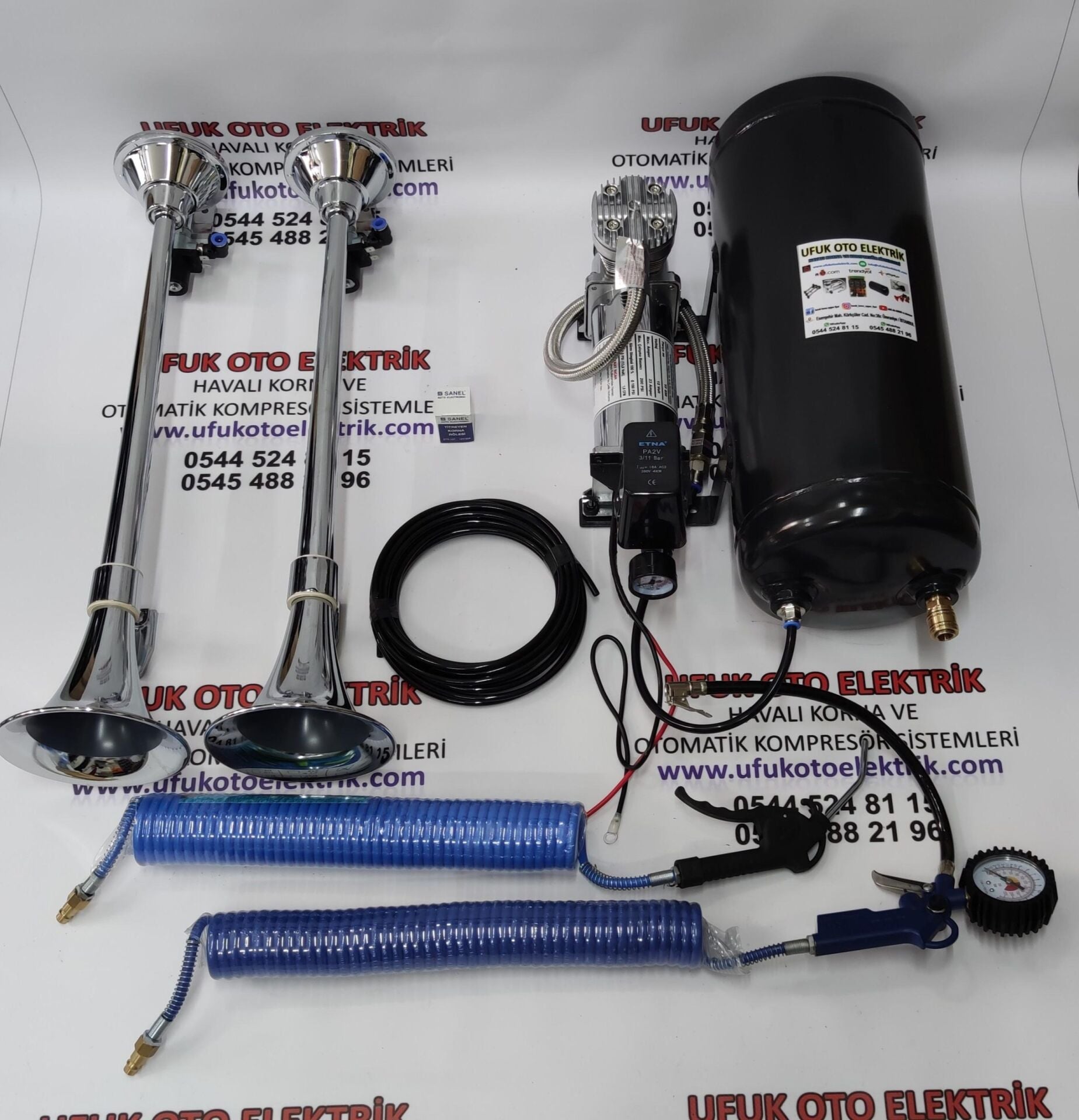 OTOMATİK KOMPRESÖRLÜ SEGER CİFTLİ TEPE MARİN KORNA SETİ 15 LT FUL