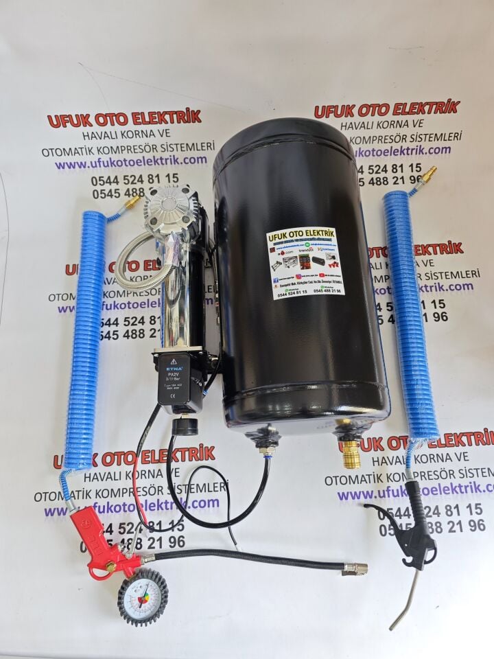 Lastik ve Hava Tabancalı 20 Lt Otomatik Kompresör Seti  BÜYÜK KAFA